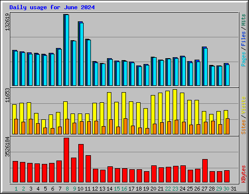 Daily usage for June 2024