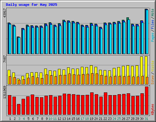 Daily usage for May 2025