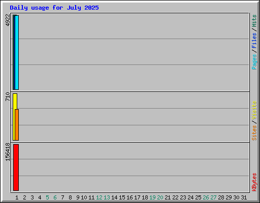 Daily usage for July 2025