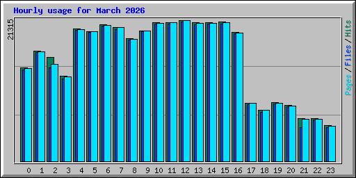Hourly usage for March 2026